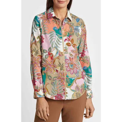 Foxcroft Charlie Floral Paisley Cotton Button-up Shirt In Multi Paisley