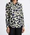 Foxcroft Charlie Leopard Print Cotton Button-up Shirt In Multi