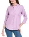 Foxcroft Charlie Cotton Oxford Shirt In Purple