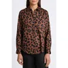 Foxcroft Cheetah Print Shirt In Macchiato/ Black