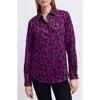 Foxcroft Cheetah Print Shirt In Plum/black