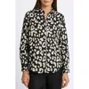 Foxcroft Cheetah Print Shirt In Silver Birch/ Black