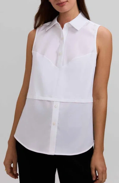 Foxcroft Chelsea Layered Sleeveless Tank In White