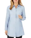 Foxcroft Cici Cotton Non-iron Tunic Shirt In Blue Wave