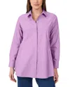 Foxcroft Pamela Non-iron Stretch Tunic Blouse In Soft Violet