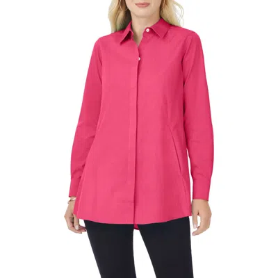 Foxcroft Cici Non-iron Tunic Blouse In Pink