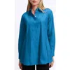 Foxcroft Cici Non-iron Tunic Blouse In Blue