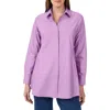 Foxcroft Pamela Non-iron Stretch Tunic Blouse In Purple