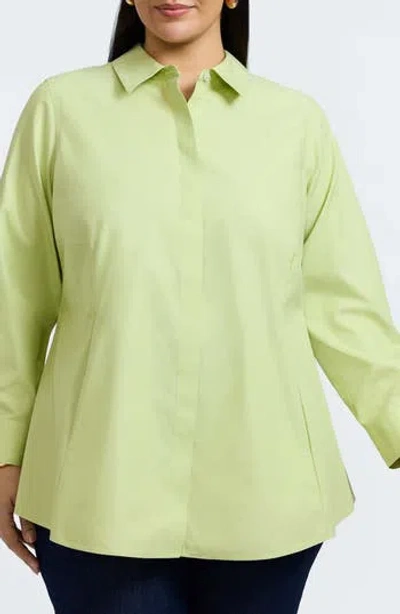 Foxcroft Cici Non-iron Tunic Blouse In Pistachio
