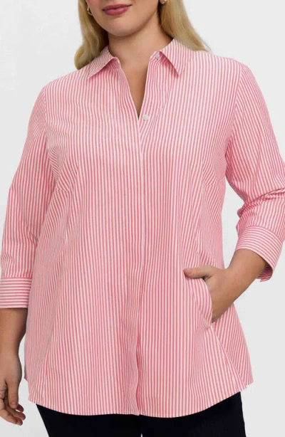 Foxcroft Cici Stripe Cotton Tunic Blouse