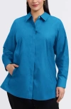 Foxcroft Cici Tunic Blouse In Blue