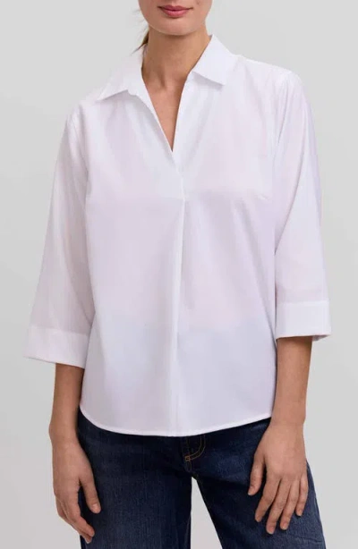 Foxcroft Cleo 34 Pleated Cotton Blend Shirt In Pink