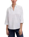 Foxcroft Cleo Johnny Collar Top In White