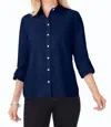 FOXCROFT COLE STRETCH NON-IRON SHIRT IN NAVY
