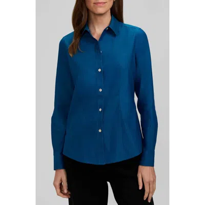 Foxcroft Dianna Non-iron Cotton Shirt In Blue