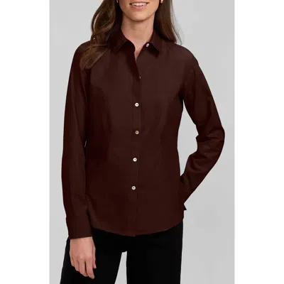 Foxcroft Dianna Non-iron Cotton Shirt In Brown