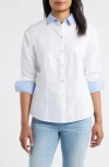 Foxcroft Dianna Stripe Button-up Shirt In White