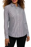 Foxcroft Dianna Stripe Cotton Button-up Shirt In Multi
