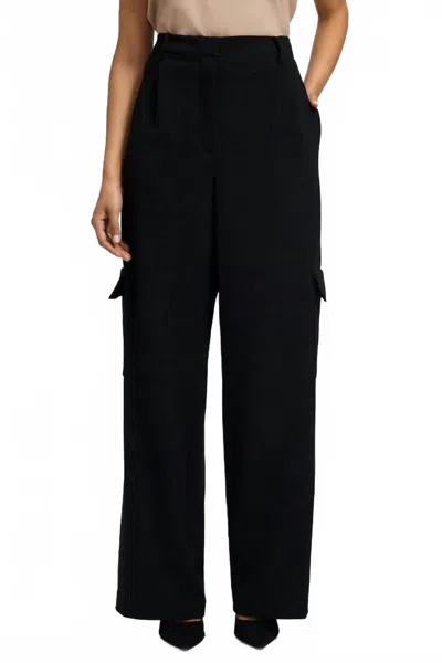 Foxcroft Elizabeth Cargo Knit Crop Pant In Black