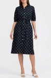 Foxcroft Esther Circle Print Cotton Shirtdress