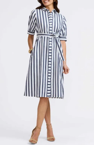 Foxcroft Esther Stripe Shirtdress In Multi