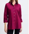 Foxcroft Evelyn Three-quarter Sleeve Button-up Shirt In Yellow