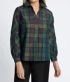 Foxcroft Frankie Popover Shirt In Metallic Plaid In Multi