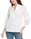 Foxcroft Frankie Stretch Popover Shirt In White