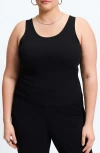 Foxcroft Georgia Crepe Knit Tank In Black