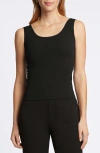Foxcroft Georgia Crepe Knit Tank In Black