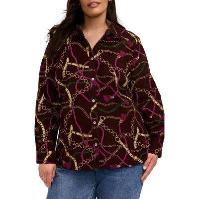 Foxcroft Hampton Corduroy Shirt In Animal Print