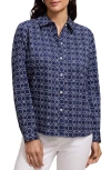 Foxcroft Hampton Geo Print Cotton Button-up Shirt In Multi