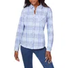 Foxcroft Hampton Plaid Non-iron Button-up Shirt In Iris Bloom