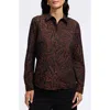 Foxcroft Hampton Print Button-up Shirt In Animal Print