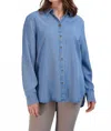 Foxcroft Hampton Tencel Button Down Shirt In Blue In Blue