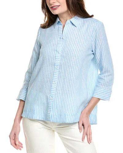 Foxcroft Harley Linen Shirt In Blue