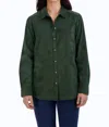 Foxcroft Haven Corduroy Button-up Shirt In Green