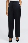 Foxcroft Hostess Satin Pull-on Pants In Blue
