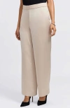 Foxcroft Hostess Satin Pull-on Pants In Neutral