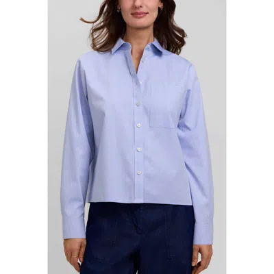 Foxcroft Jodie Cotton Button-up Shirt In Blue