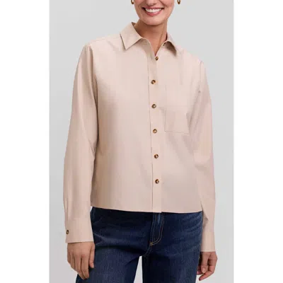 Foxcroft Jodie Cotton Button-up Shirt In Neutral