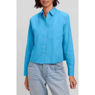 Foxcroft Jodie Cotton Button-up Shirt In Blue