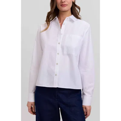 Foxcroft Jodie Cotton Button-up Shirt In White