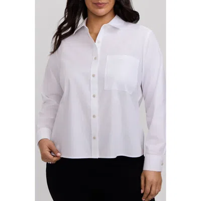 Foxcroft Jodie Cotton Button-up Shirt In White
