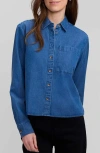 Foxcroft Jodie Denim Button-up Shirt In Blue