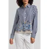 Foxcroft Jodie Stripe Cotton Button-up Shirt In Multi