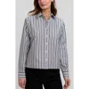 Foxcroft Jodie Stripe Cotton Button-up Shirt In Multi