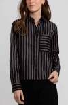 Foxcroft Jodie Stripe Cotton Button-up Shirt In Multi