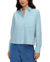 Foxcroft Jodie Stripe Cotton Button-up Shirt In Blue
