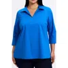 Foxcroft Julia Stretch Cotton Blend Shirt In Cobalt Blue
